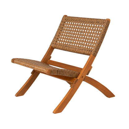 Sava Indoor-Outdoor Folding Chair in Tan Wicker | 64159