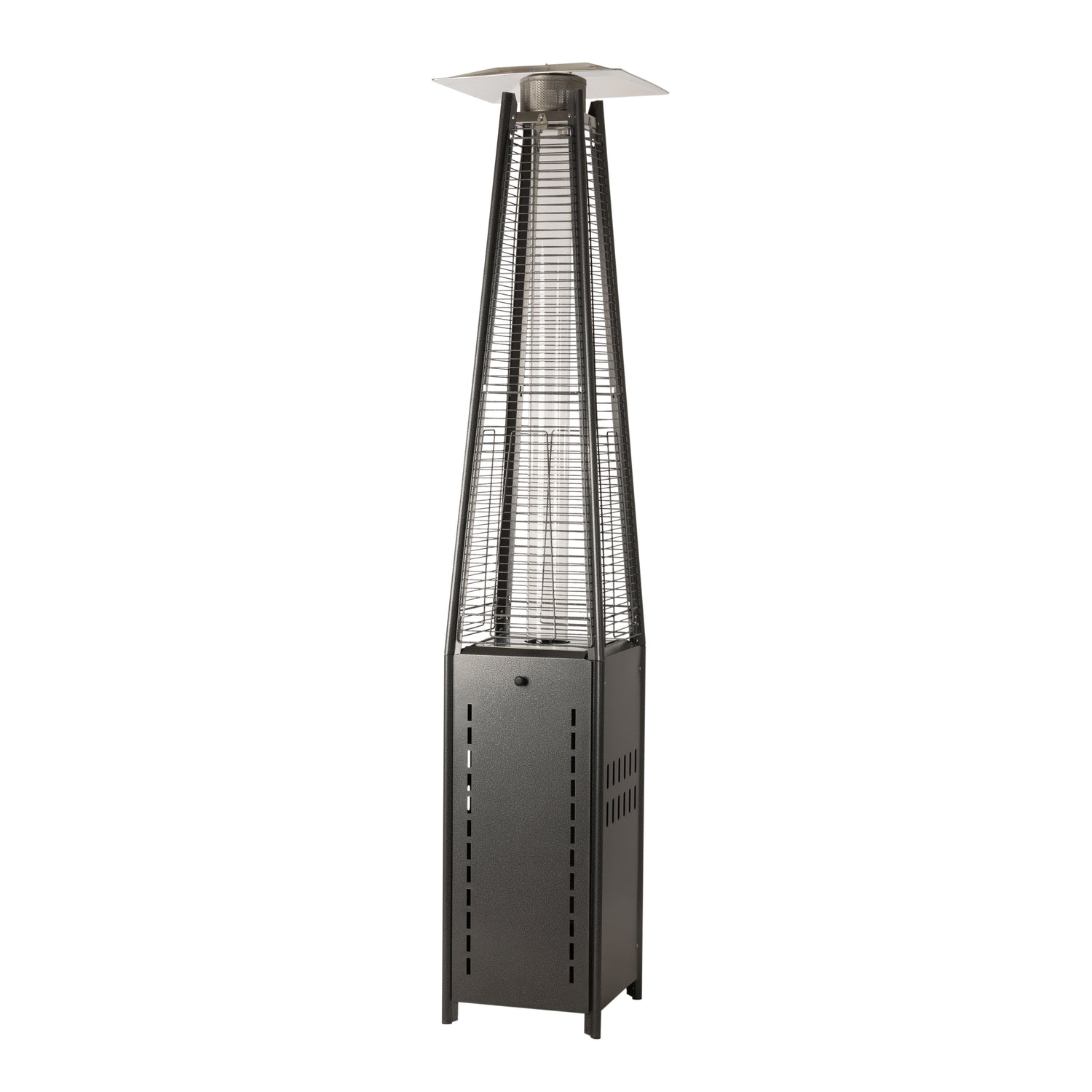 Square Pyramid Flame Patio Heater in Hammered Platinum | 64381