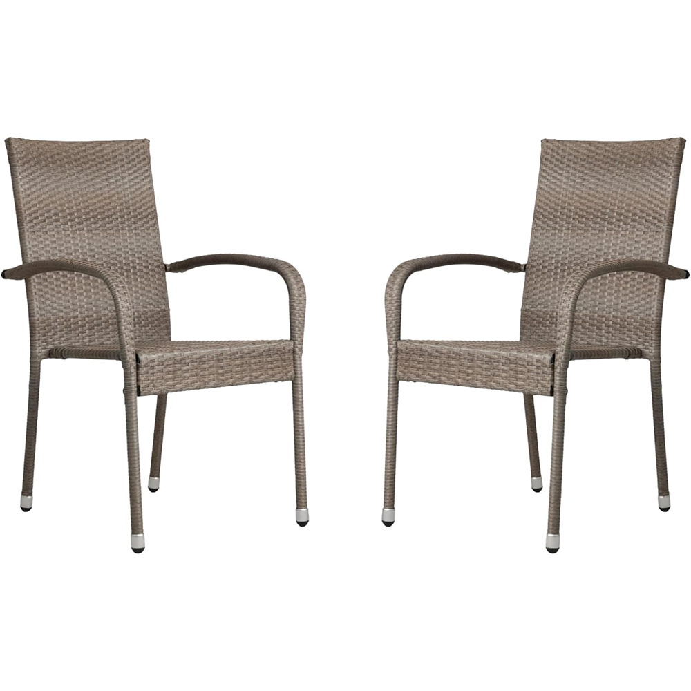 Weathered Gray Morgan Outdoor Wicker Stacking Chair - Set of 2 | 65254