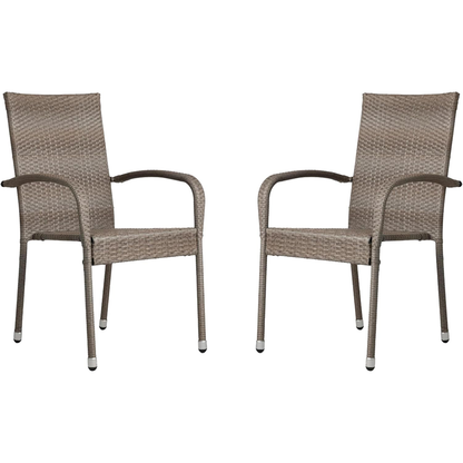 Weathered Gray Morgan Outdoor Wicker Stacking Chair - Set of 2 | 65254