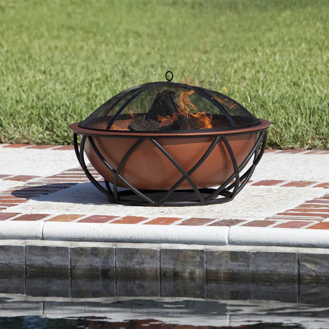 Barzelonia Round Copper Look Fire Pit | 62241