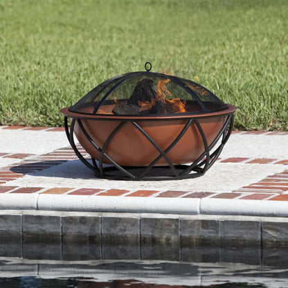 Barzelonia Round Copper Look Fire Pit | 62241