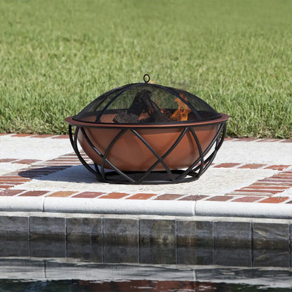 Barzelonia Round Copper Look Fire Pit | 62241