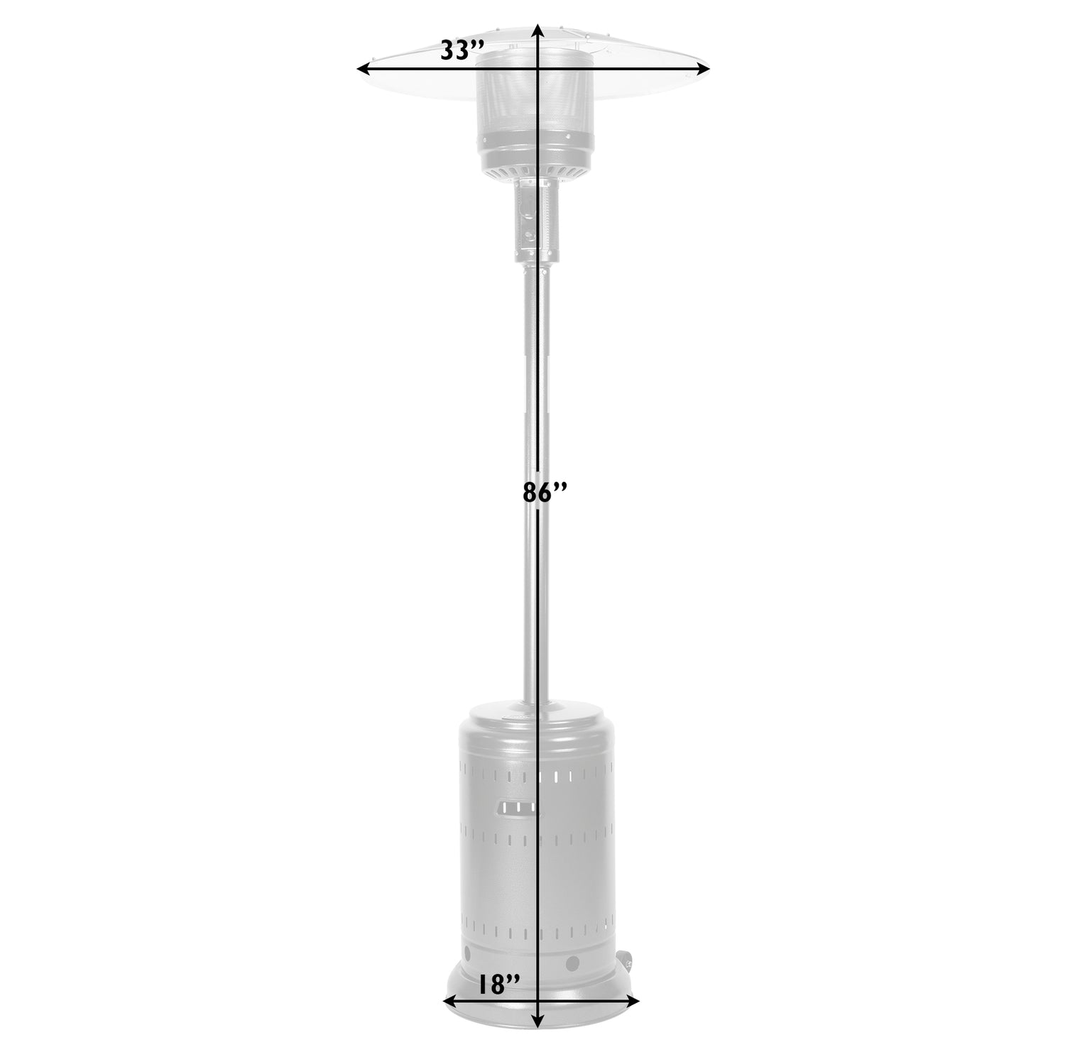 Ash and Stainless Steel Finish Patio Heater | 63010