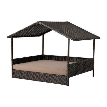 Huntley Pet Rattan Wicker Indoor Outdoor Cabana Raised Pet Bed | 02214