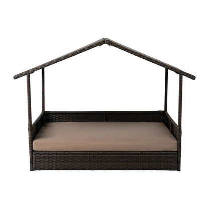 Huntley Pet Rattan Wicker Indoor Outdoor Cabana Raised Pet Bed | 02214