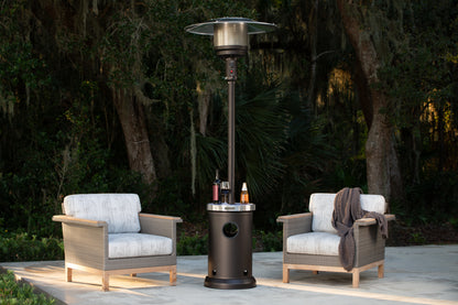 Mocha Finish Patio Heater with LED Table | 65263