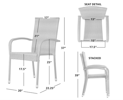 Weathered Gray Morgan Outdoor Wicker Stacking Chair - Set of 2 | 65254