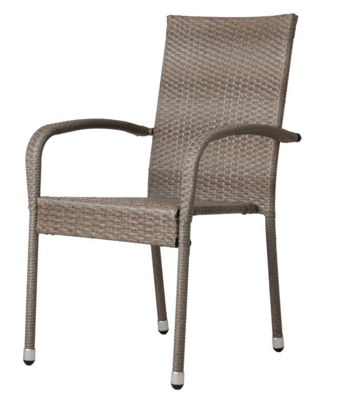 Weathered Gray Morgan Outdoor Wicker Stacking Chair - Set of 2 | 65254