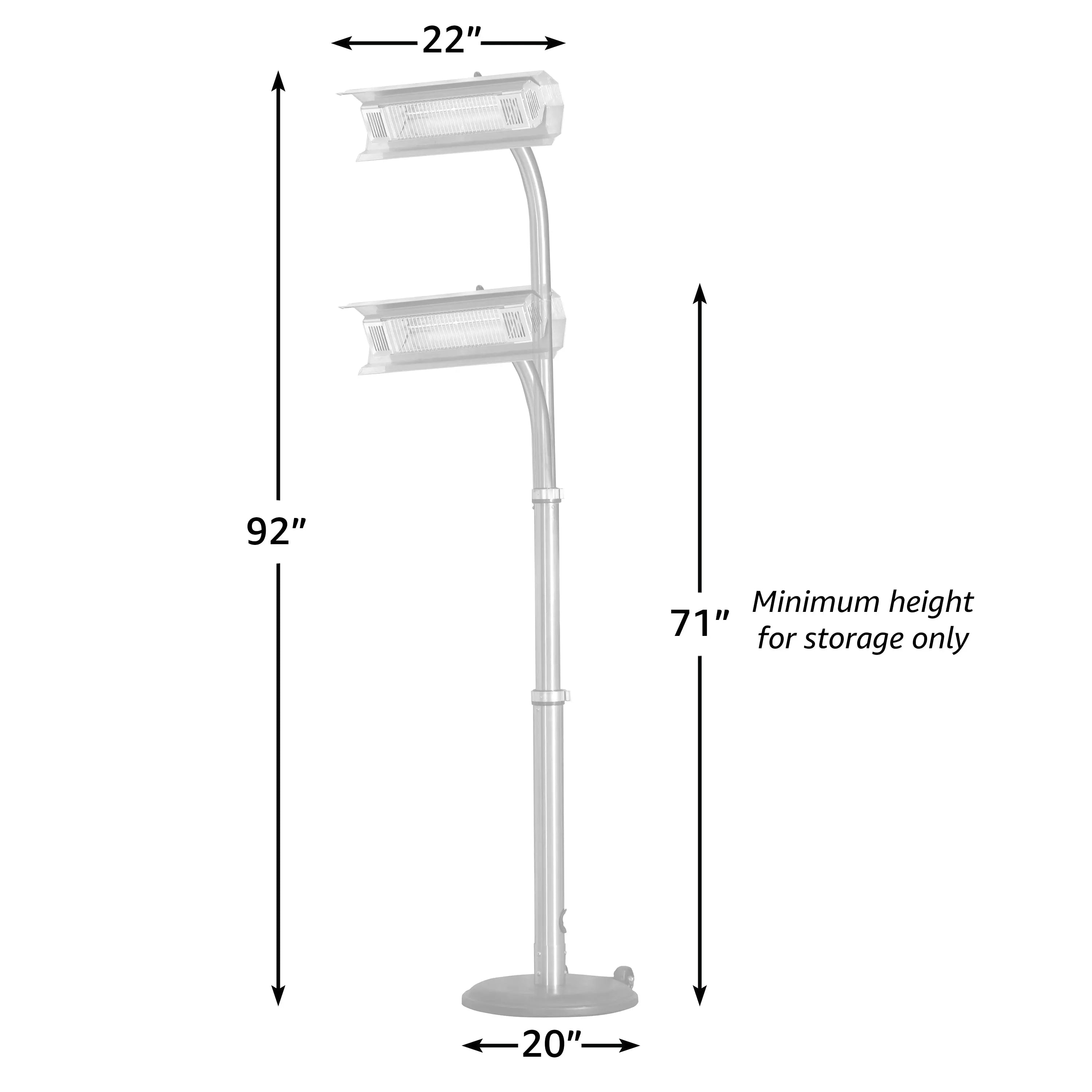 Stainless Steel Telescoping Offset Pole Mounted Infrared Patio Heater | 02117