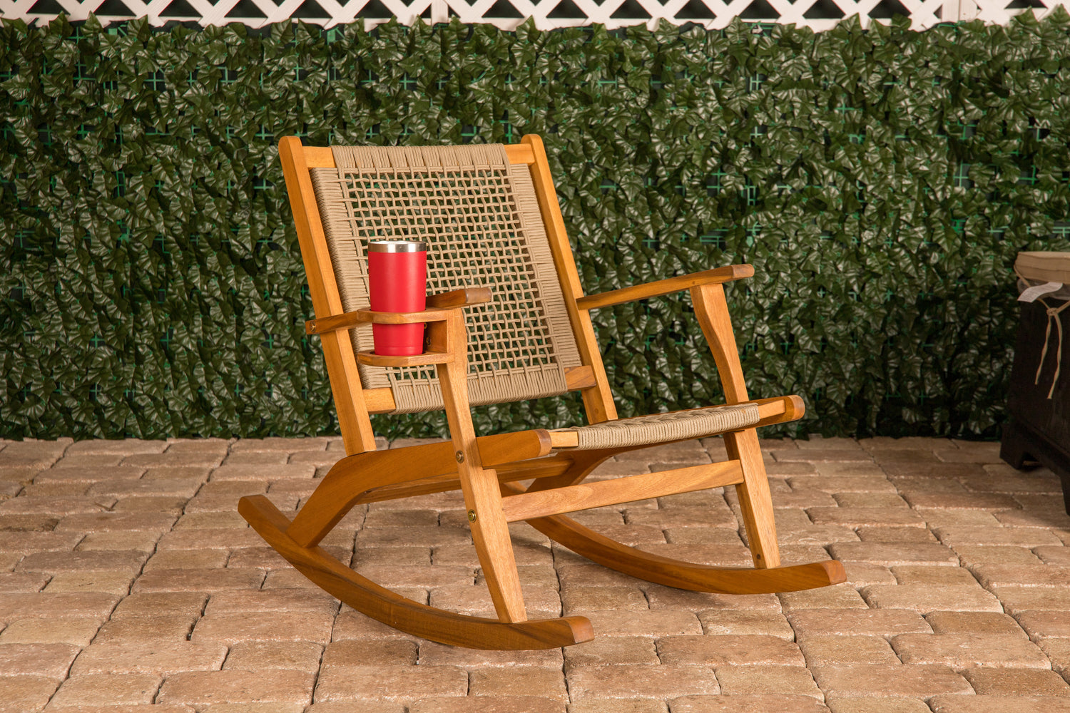 Vega Outdoor Rocking Chair with Beverage Holder | 65245