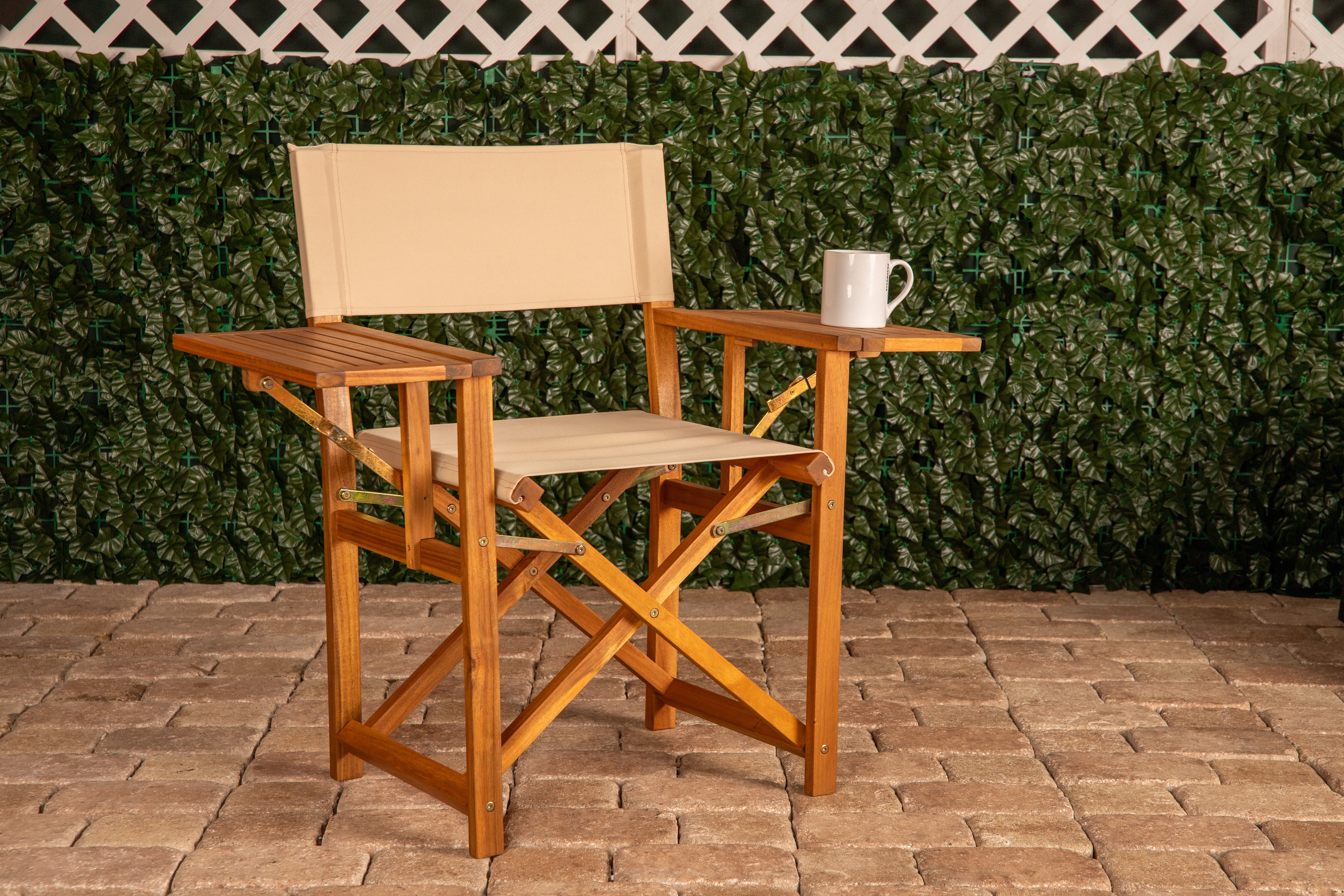 Walker Outdoor Folding Directors Chair with Side Tables | 65246