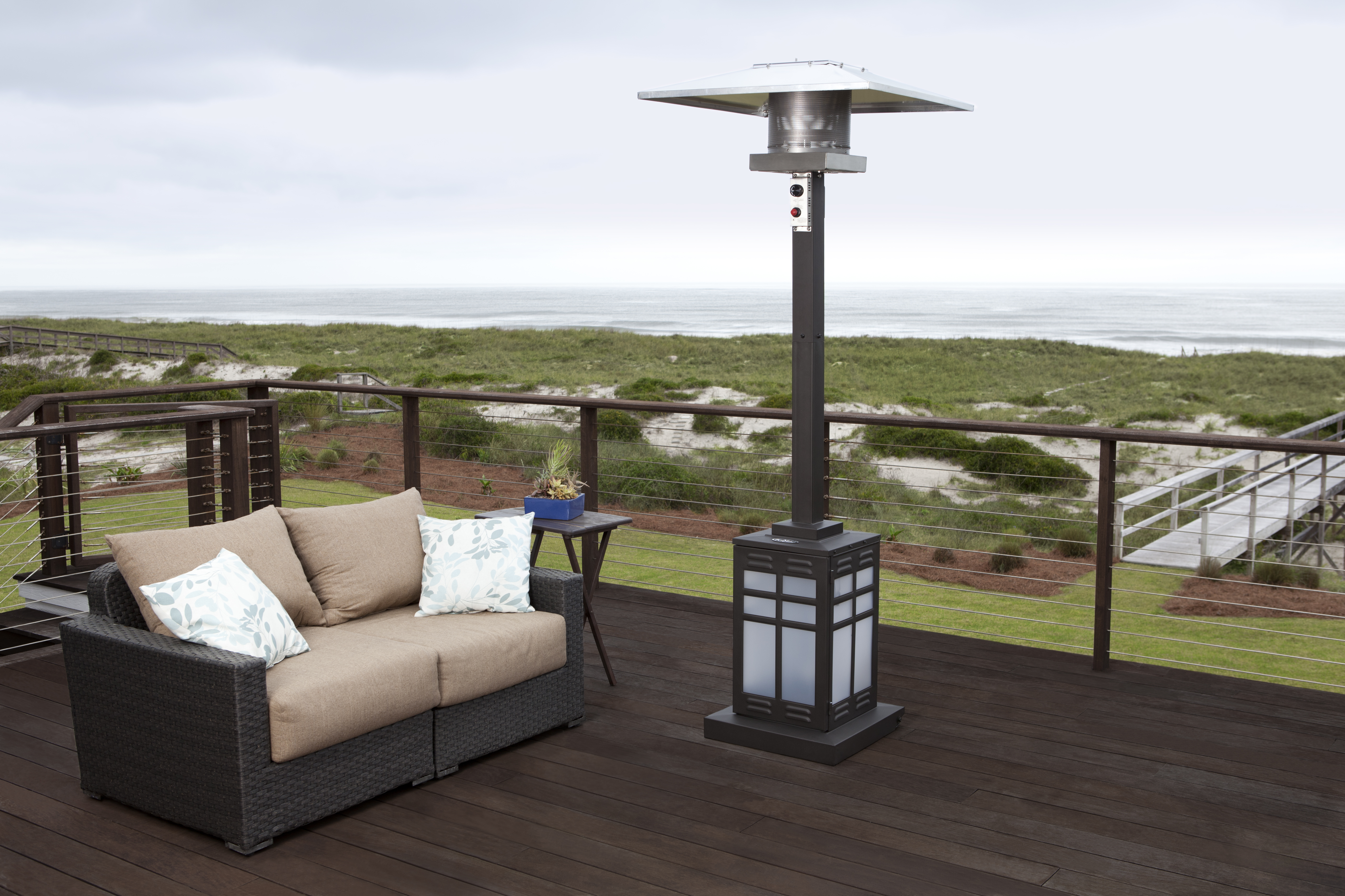 Dauphine Square Mocha Illuminated Patio Heater Costco Com