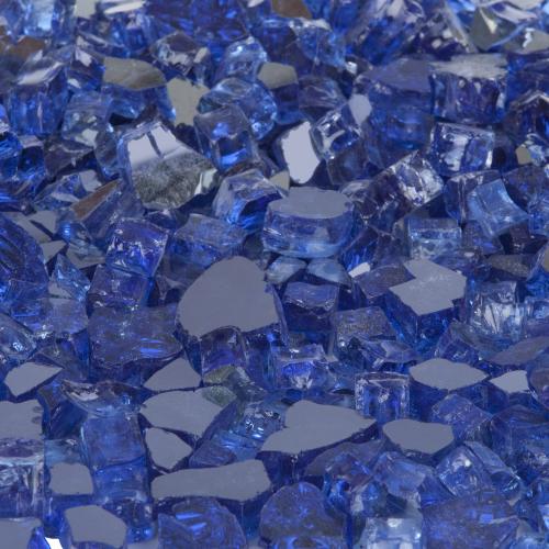 Sapphire Blue Reflective Fire Glass Well Traveled Living